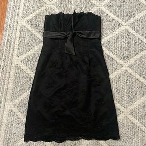 White House Black Market strapless black lacy dress